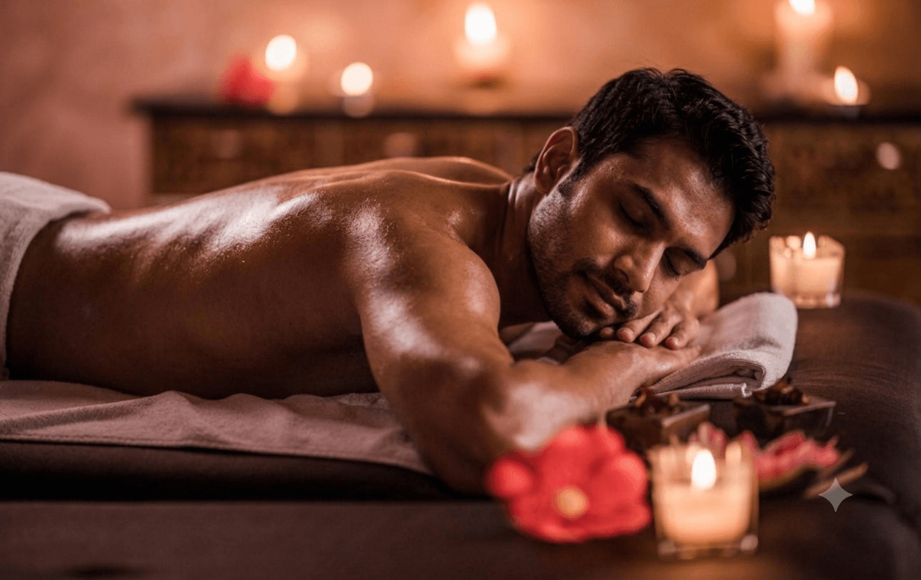 Luxury spa massage therapy at Four Fountains Wellness